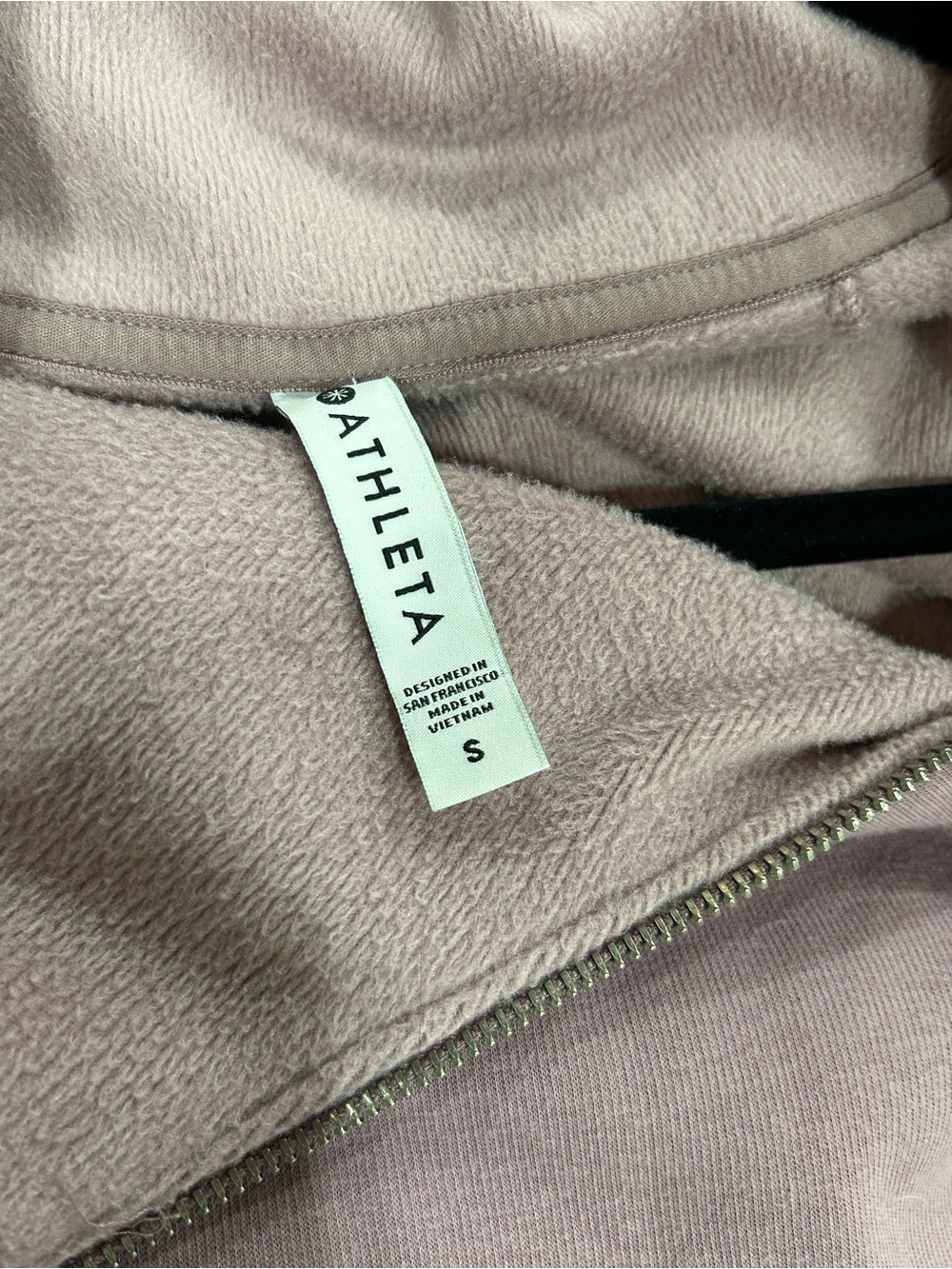 Athleta Dusty Mauve Cozy Karma Asymmetrical Zip Pullover - Picture 5 of 6